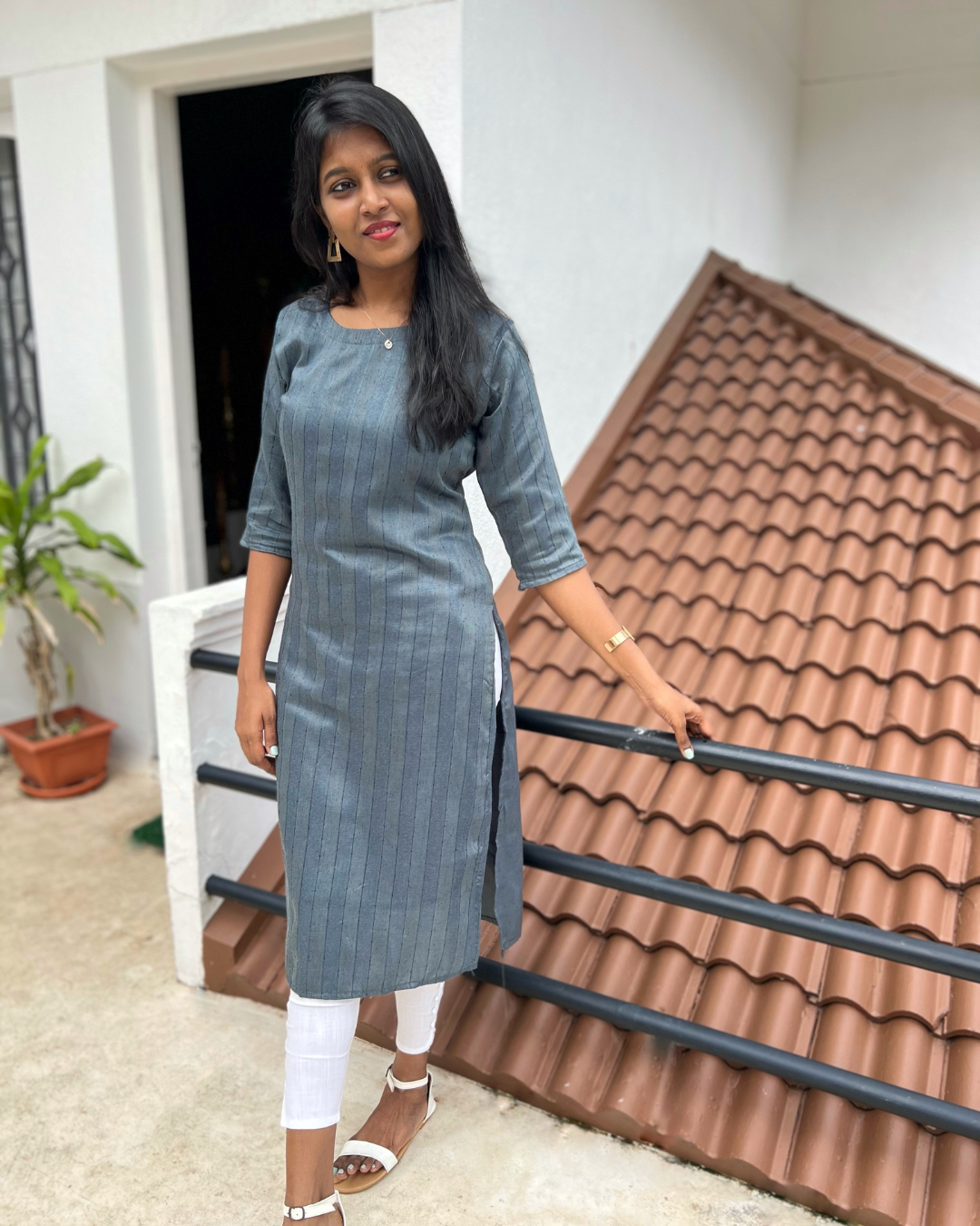 Silver Grey Kurti The Morena Label