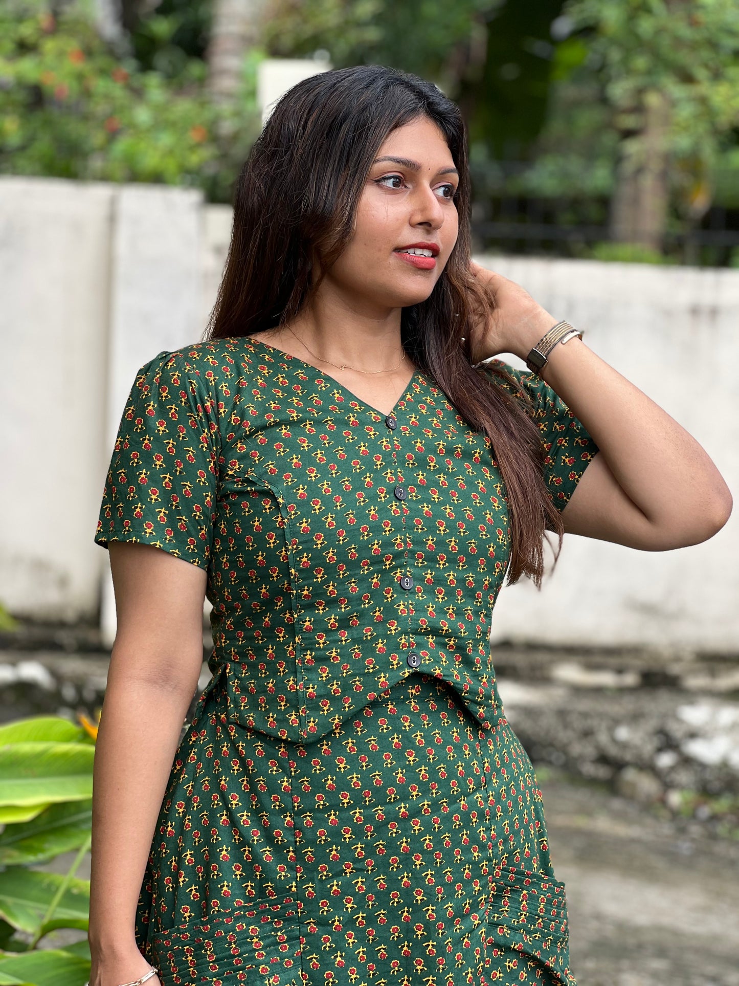 Olive Vest and Skirt
