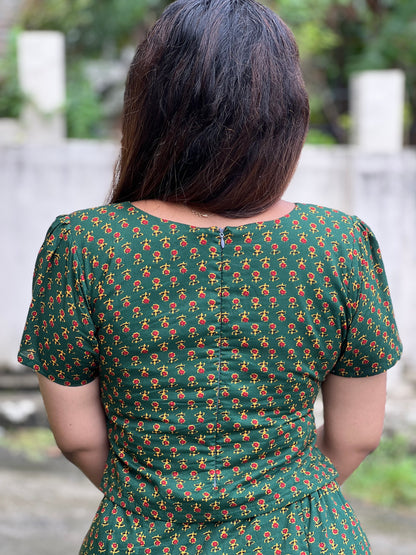 Olive Vest and Skirt