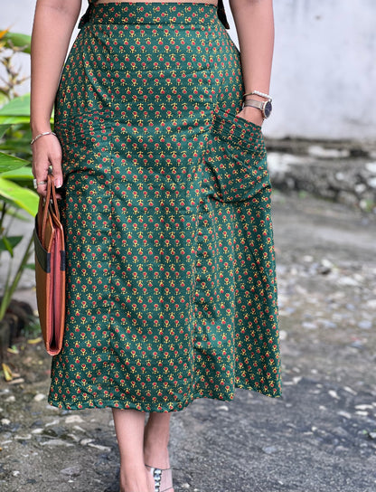 Olive Vest and Skirt