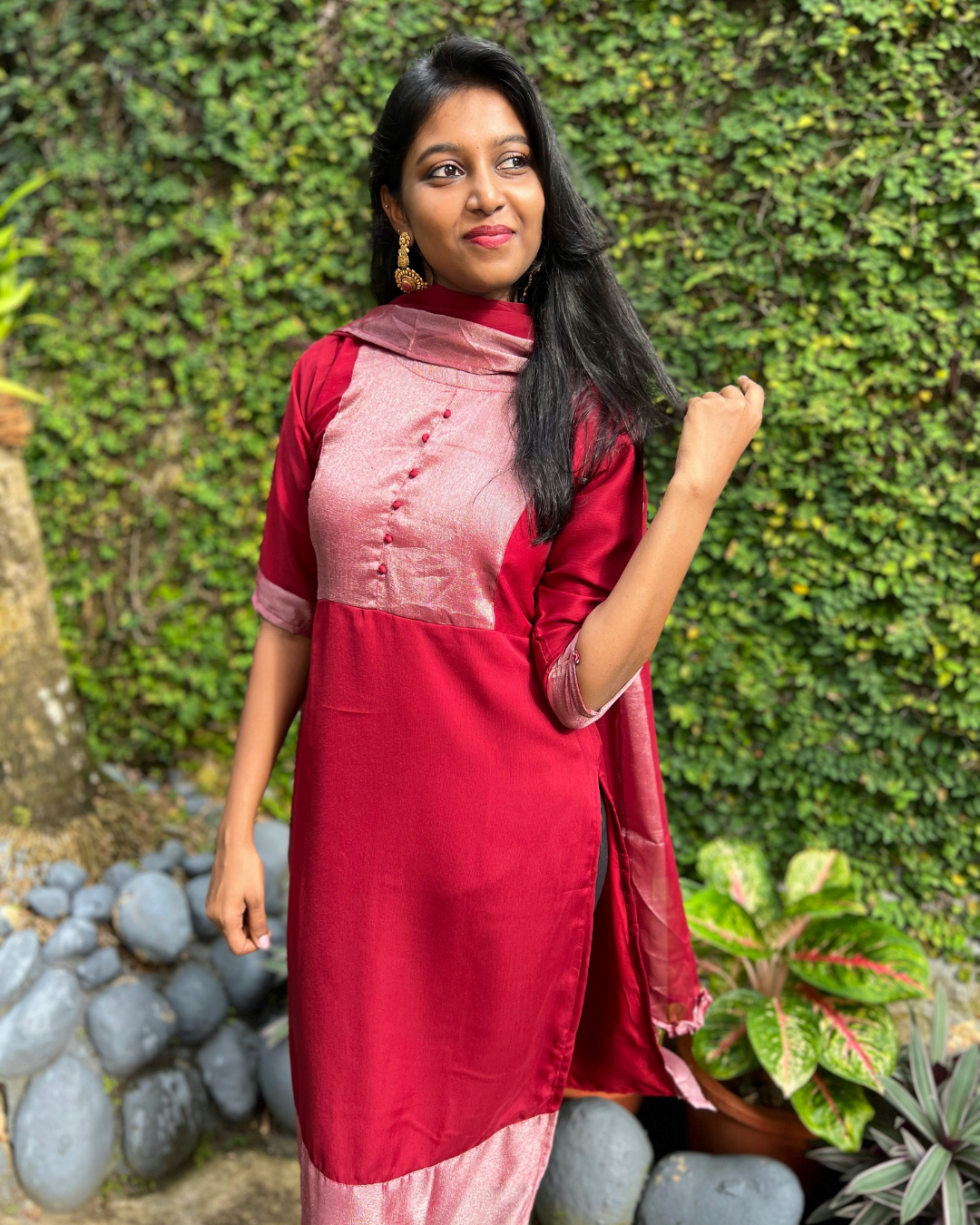 Silver Zari  Georgette Kurti  The Morena Label