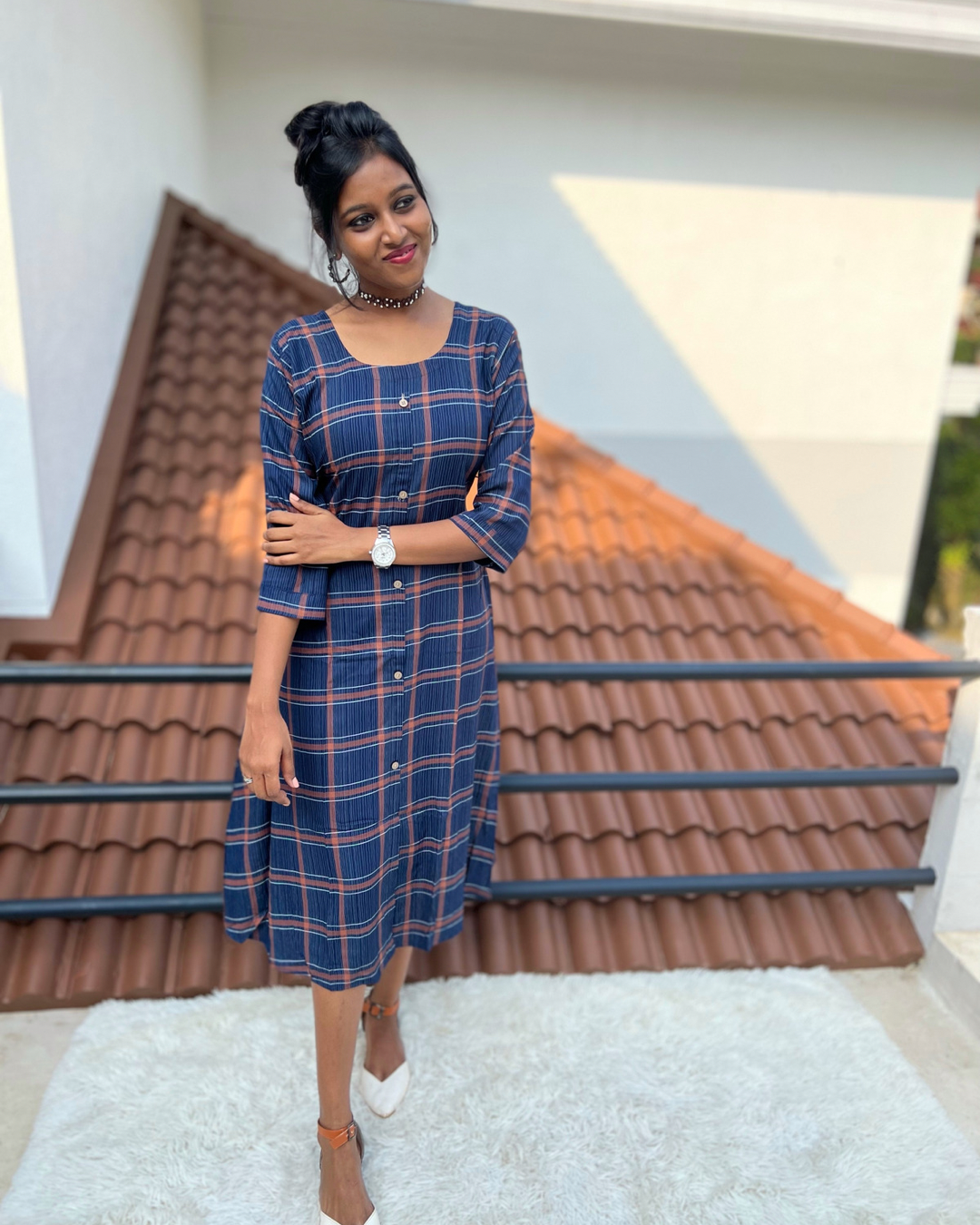 Checked a 2025 line dress